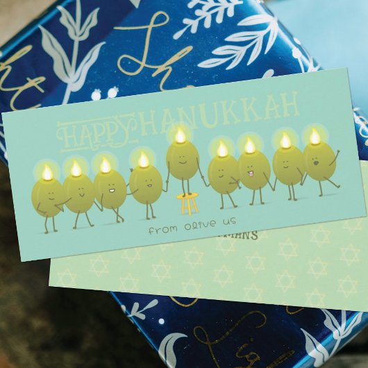 Hanukka Menora Olijven | Teal Groene Groepskaart