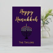 Hanukka Menorah Folie Feestdagenkaart (Staand Voorkant)