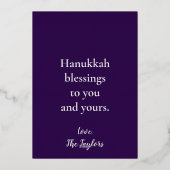Hanukka Menorah Folie Feestdagenkaart (Achterkant)