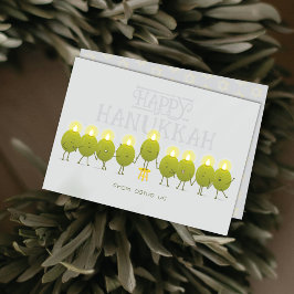 Hanukka Menorah Olijven | Grijze Groep Feestdagenkaart