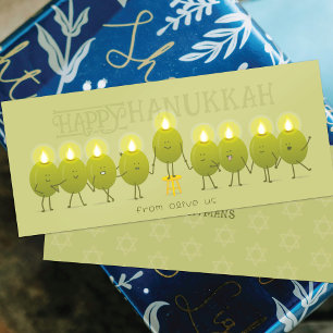 Hanukka Menorah Olijven Groene Groep Kaart