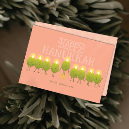 Hanukka Menorah Olijven | Peach Group Feestdagenkaart