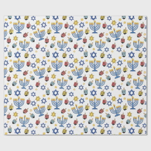 Hanukka Patroon Lichtfestival Cadeaupapier