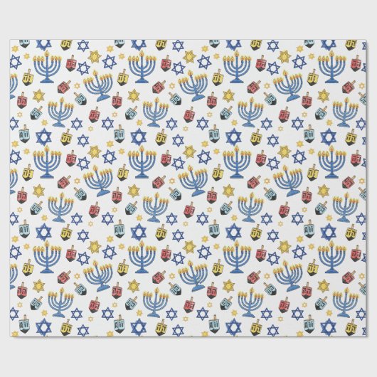 Hanukka Patroon Lichtfestival Cadeaupapier (Vlak)