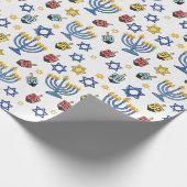 Hanukka Patroon Lichtfestival Cadeaupapier (Hoek)
