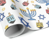 Hanukka Patroon Lichtfestival Cadeaupapier (Rol Hoek)