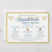 Hanukka Progressief Diner Feest Uitnodiging (Voorkant)