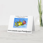 HANUKKAH חנוכה Grappige Schattigee Vis cartoon HEB Feestdagen Kaart (Achterkant)