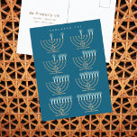 Hanukkah 101 Vakantieday Briefkaart<br><div class="desc">Een diagram van Hanukkiyahs met de volgorde van kaarsen.</div>