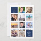 Hanukkah 12 Foto Modern Custom Collage Feestdagenkaart (Voorkant)