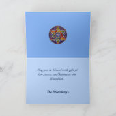 Hanukkah 1 of 2 Foto Familie Kinder Blue Feestdagen Kaart (Binnen)