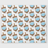 Hanukkah 2020 - Draaiende bovenkant met gezichtsma Cadeaupapier (Vlak)
