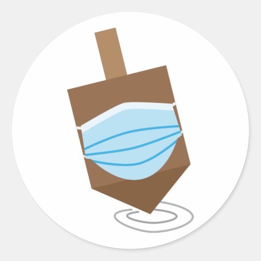 Hanukkah 2020 - Draaiende bovenkant met gezichtsma Ronde Sticker (Voorkant)