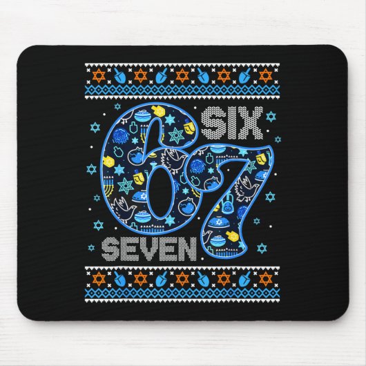 Hanukkah 67 Festive Dreidel Ugly Sweater For Men W Muismat (Voorkant)