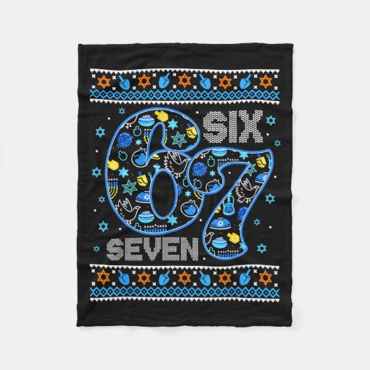 Hanukkah 67 Six Seven Boy Girl Kids 67 Meme Hanukk Fleece Deken (Voorkant)