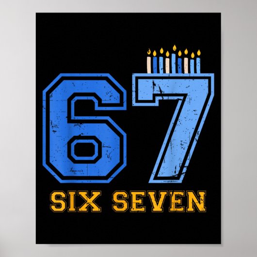 Hanukkah 67 Six Seven Boy Girl Kids 67 Meme Hanukk Poster (Voorkant)