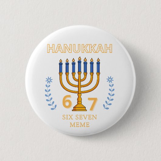 Hanukkah 67 Six Seven Meme Ronde Button 5,7 Cm (Voorkant)
