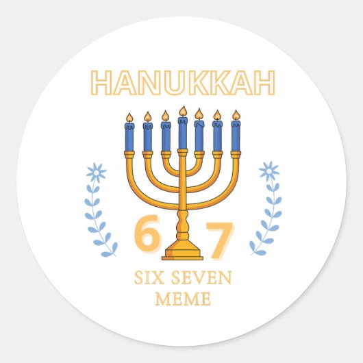 Hanukkah 67 Six Seven Meme Ronde Sticker (Voorkant)