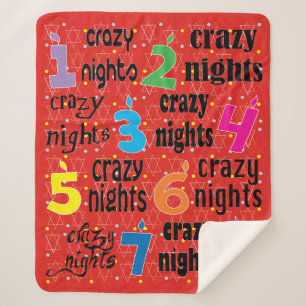 Hanukkah 8 Crazy Nights Sherpa Blanket/Medium Deken