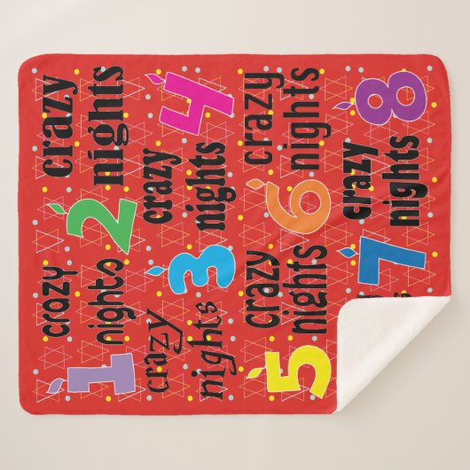 Hanukkah 8 Crazy Nights Sherpa Blanket/Medium Sherpa Deken (Voorkant (horizontaal))