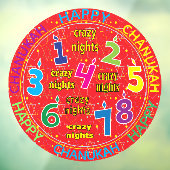 Hanukkah 8 Crazy Nights Window Cling Raamsticker (Vel 3)