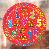 Hanukkah 8 Crazy Nights Window Cling Raamsticker (Vel 2)
