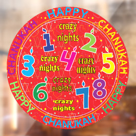 Hanukkah 8 Crazy Nights Window Cling Raamsticker
