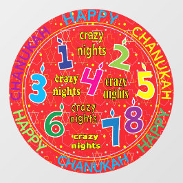 Hanukkah 8 Crazy Nights Window Cling Raamsticker