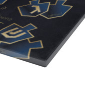 Hanukkah A Great Miracle Navy Blue Snijplank (Hoek)