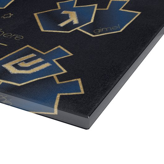 Hanukkah A Great Miracle Navy Blue Snijplank (Hoek)