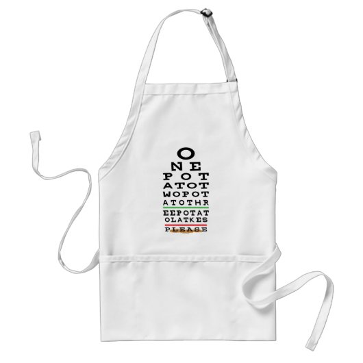 Hanukkah Apron One Potato, Two Potato, Eye Charter Standaard Schort (Voorkant)
