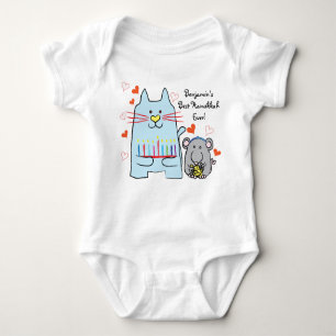 Hanukkah Baby Jersey Body Suit/Blue Cat en Mouse Romper