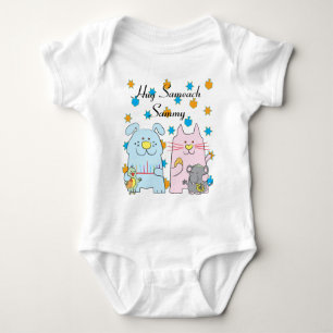 Hanukkah Baby Jersey Personalize "Hug Sameach" Romper