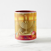 Hanukkah Beauful Jewish Holiday Gold Mok (Midden)