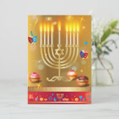 Hanukkah Beauful Jewish Holiday Greeting Card Bedankkaart (Staand voorkant)
