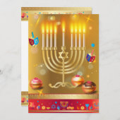 Hanukkah Beauful Jewish Holiday Greeting Card Bedankkaart (Voorkant / Achterkant)