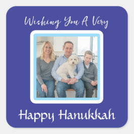 HANUKKAH bericht FOTOKAART Vierkante Sticker