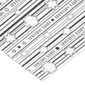 Hanukkah Black and White Stars Lange Tafelloper (Hoek)