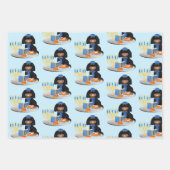 Hanukkah Black en Tan Cavalier King Charles Spani Inpakpapier Vel (Voorkant 3)