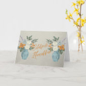 Hanukkah Blank vieren Kaart (Gele Bloem)