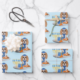 Hanukkah Blenheim Cavalier King Charles Spaniel Inpakpapier Vel