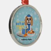 Hanukkah Blenheim Cavalier King Charles Spaniel Wr Metalen Ornament (Rechts)