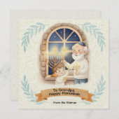 Hanukkah Blessing - Grandfather and Child Kaart (Voorkant / Achterkant)