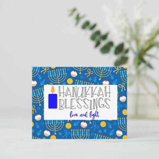Hanukkah Blessings Briefkaart (Staand voorkant)