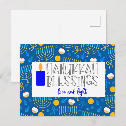 Hanukkah Blessings Briefkaart (Voorkant / Achterkant)