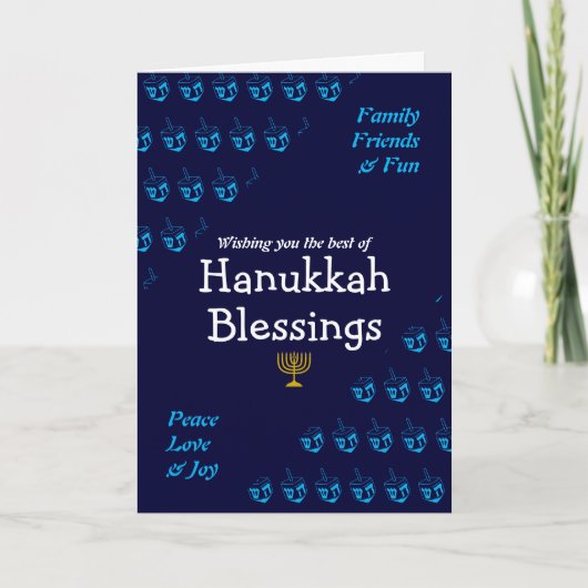 HANUKKAH BLESSINGS FEESTDAGEN KAART (Voorkant)