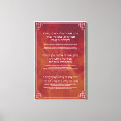 Hanukkah Blessings Hebrew English Candle Lighting Canvas Afdruk (Voorkant)