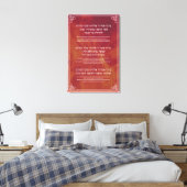 Hanukkah Blessings Hebrew English Candle Lighting Canvas Afdruk (Insitu (Slaapkamer))