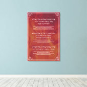 Hanukkah Blessings Hebrew English Candle Lighting Canvas Afdruk (Insitu (Houten vloer))