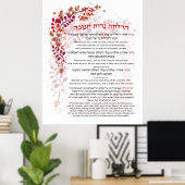 Hanukkah Blessings Hebrew English Lighting Candles Poster (Thuiskantoor)